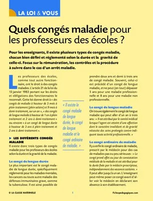 Quels congés maladie pour les professeurs des écoles ?