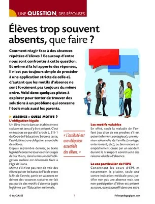 Élèves trop souvent absents, que faire ?