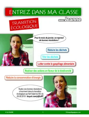 Entrez dans ma classe : transition écologique