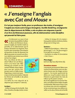 J’enseigne l’anglais avec Cat and Mouse