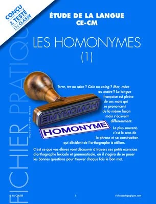 Les homonymes 1/3