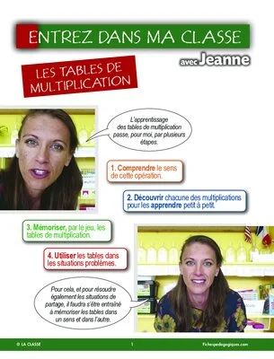 Entrez dans ma classe : les tables de multiplication