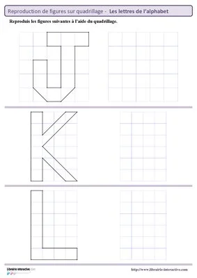 Reproduction sur quadrillage - les lettres