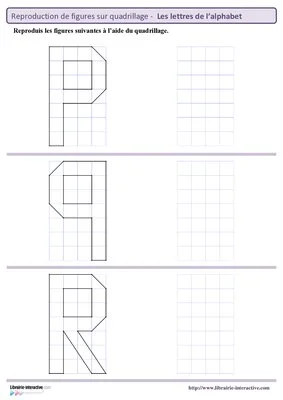 Reproduction sur quadrillage - les lettres