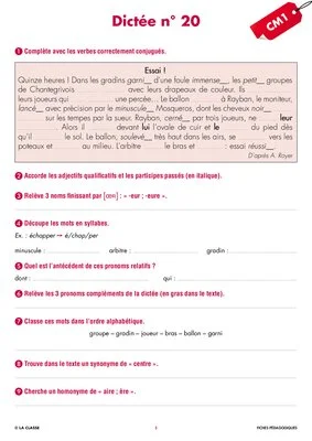 Une année de dictées CM1