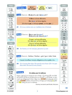 Progression orthographe - Avril