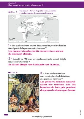 Fichier Histoire CM1 : La Préhistoire