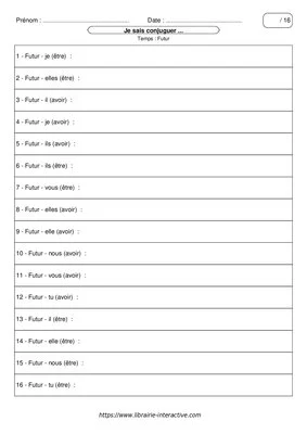 Conjuguer les verbes être et avoir au futur de l'indicatif
