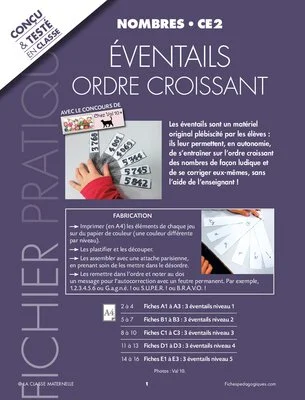 Éventails ordre croissant CE2