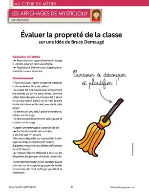 Les affichages de Mysticlolly : Évaluer la propreté de la classe