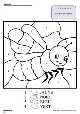 Coloriage magique abeille