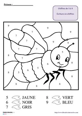 Coloriage magique abeille