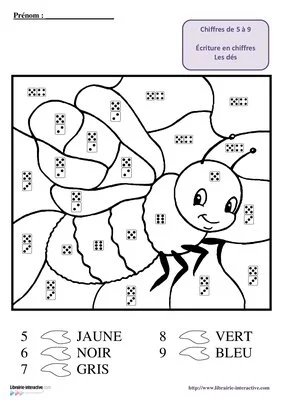 Coloriage magique abeille