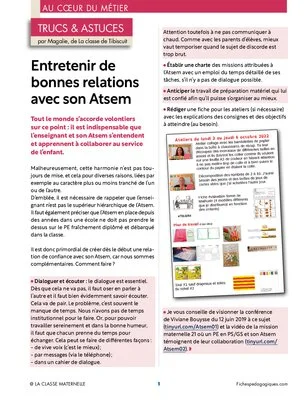 Trucs et astuces pour entretenir de bonnes relations avec son Atsem