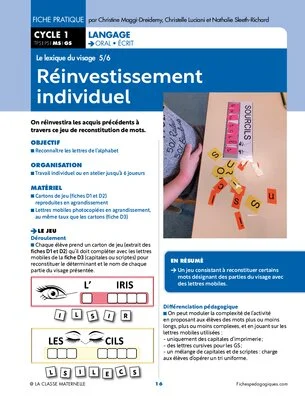 Le lexique du visage