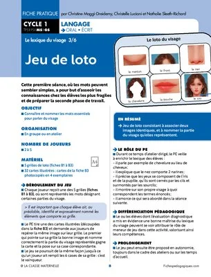 Le lexique du visage