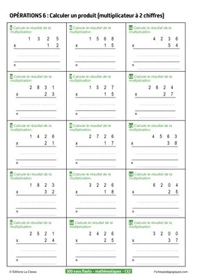 300 exercices flashs de mathématiques niveau CE2-CM1