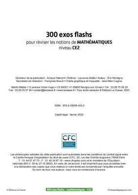 300 exercices flashs de mathématiques niveau CE2-CM1