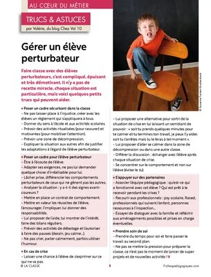 Trucs et astuces pour gérer un élève perturbateur