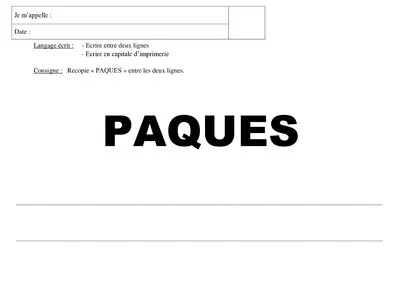 Ecriture graphisme - PÂQUES