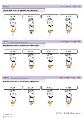 Lire le nom des couleurs