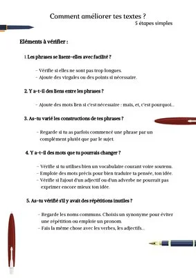 Comment améliorer tes textes ?