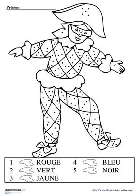 Coloriage magique Arlequin
