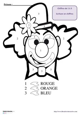 Coloriage magique de clown