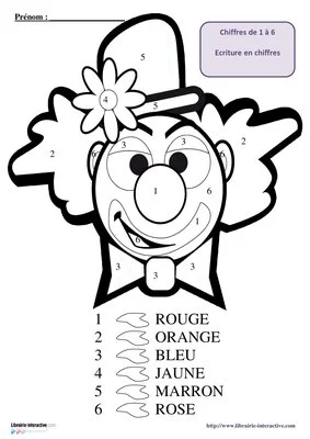 Coloriage magique de clown