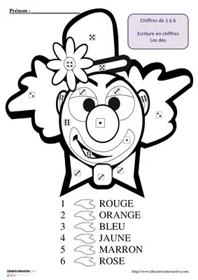 Coloriage magique de clown