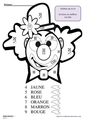 Coloriage magique de clown
