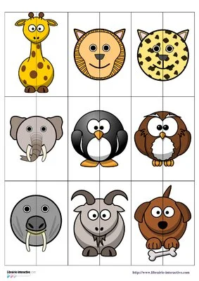 jeu des moitiés d'animaux