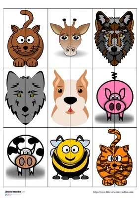 jeu des moitiés d'animaux