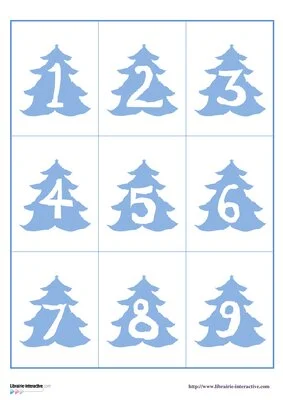 Cartes des chiffres- hiver
