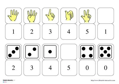 Dominos des chiffres de 0 à 5