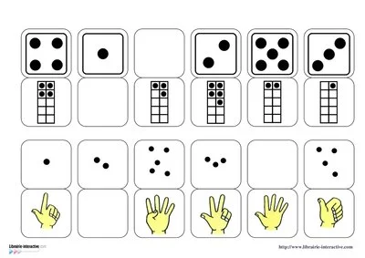 Dominos des chiffres de 0 à 5