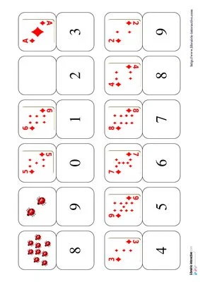 Dominos des chiffres de 0 à 9
