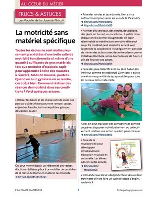 Trucs et astuces pour la motricité sans matériel spécifique