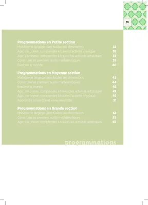 Emplois du temps et programmations GS 2023