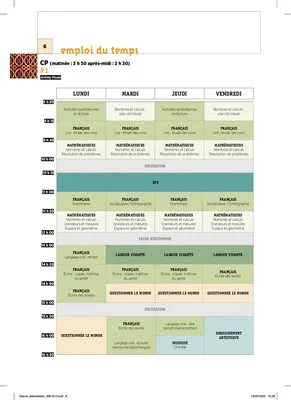 Emploi du temps et programmations CP 2023