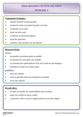 Progressions annuelles en PS