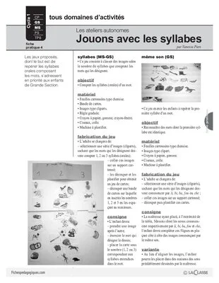 Ateliers autonomes (4) / Syllabes