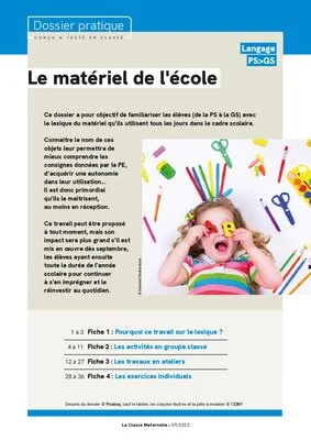 Le matériel de l'école