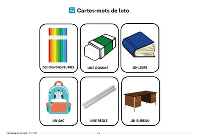 Le matériel de l'école