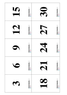 Loto tables multiplication 1 à 3