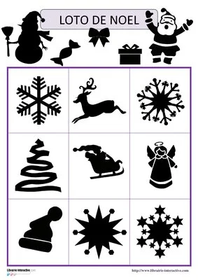 Jeu de loto des ombres de Noël