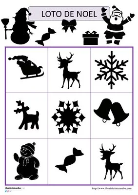 Jeu de loto des ombres de Noël