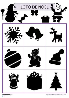 Jeu de loto des ombres de Noël