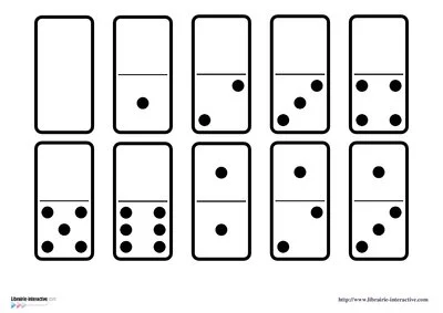 Dominos des chiffres de 1 à 6