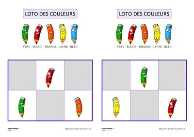 Loto des couleurs (français et anglais)